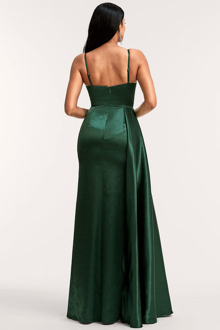 Robe Vert Kaki Satin - gallery 2