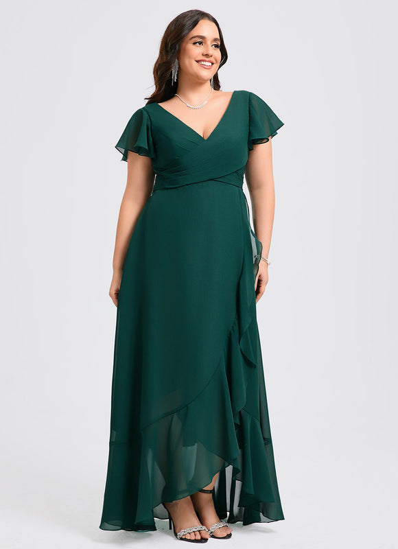 Robe Fluide Vert À Volants Élégante - gallery 8