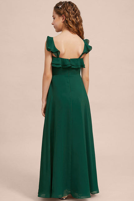 Robe Demoiselle D'Honneur Volants Verts - gallery 7