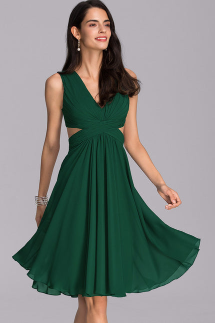 Robe Trapèze Chic Émeraude Fluide