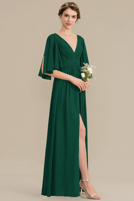 Robe Fluide Vert Émeraude Élégante - gallery 2