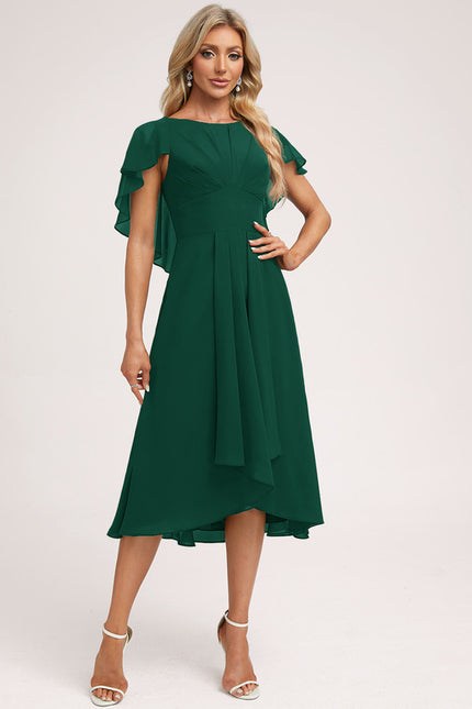 Robe Longue Vert Émeraude À Volants - gallery 1