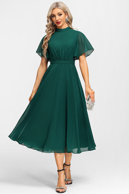 Robe Élégante Col Montant Fluide - gallery 5