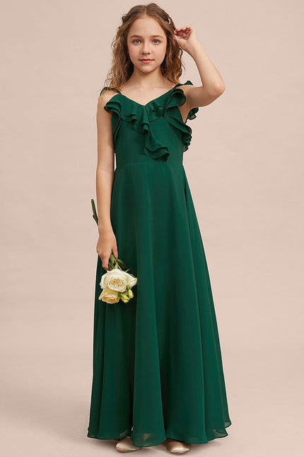 Robe Demoiselle D'Honneur Volants Verts