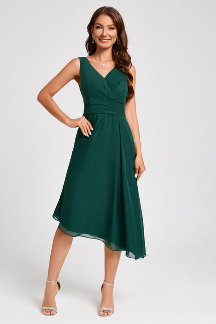 Robe Chic Émeraude Fluide Élégante - gallery 1