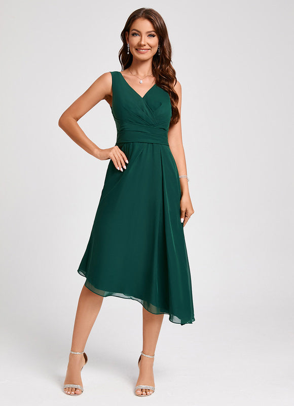 Robe Chic Émeraude Fluide Élégante - gallery 1