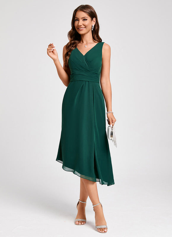 Robe Chic Émeraude Fluide Élégante - gallery 5