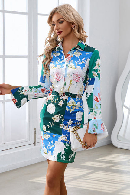 Robe Chic Imprimée À Manches Longues - gallery 2