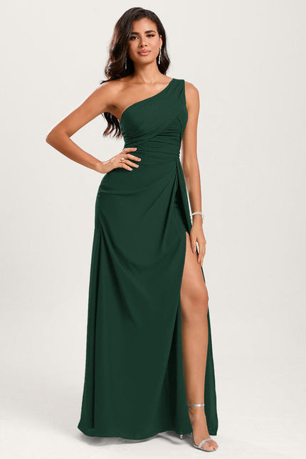 Robe Longue Vert Sapin Élégante - gallery 4