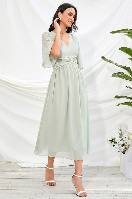 Robe De Demoiselle D'Honneur Vert Olive - gallery 2