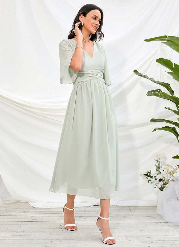 Robe De Demoiselle D'Honneur Vert Olive - gallery 2