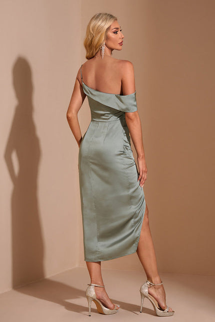Robe Satinée Chic Vert D'Eau - gallery 1