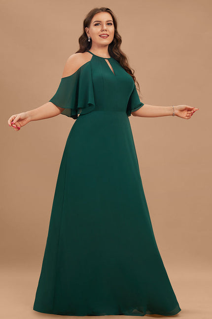 Robe Longue Vert Foncé Satinée - gallery 4