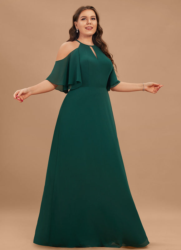 Robe Longue Vert Foncé Satinée - gallery 4