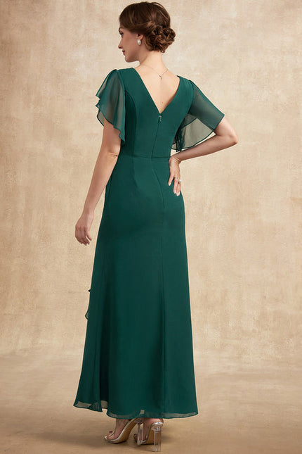 Robe Fluide Chic Col V Émeraude - gallery 6