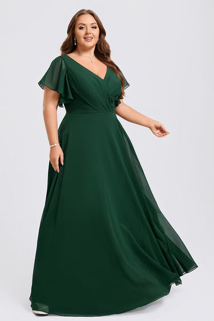 Robe Demoiselle D'Honneur Volants Verts - gallery 9