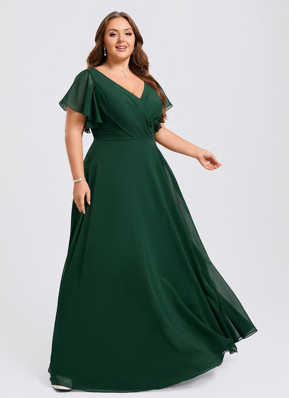 Robe Demoiselle D'Honneur Volants Verts - gallery 9