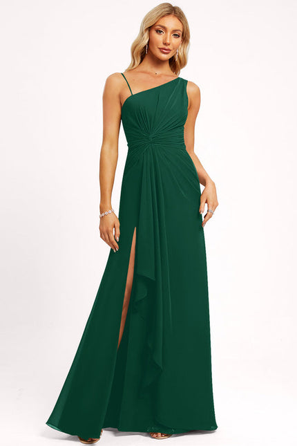 Robe Élégante Asymétrique Verte Chic - gallery 1