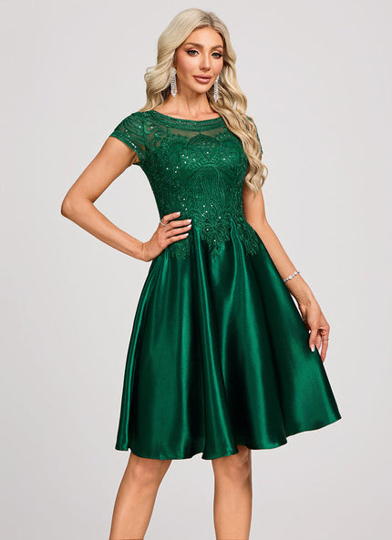 Robe De Soirée Verte Satinée