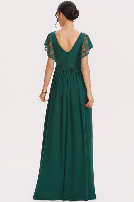 Robe Élégante Verte À Dentelle - gallery 3