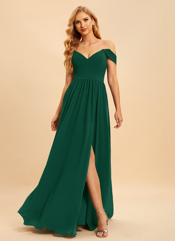 Robe Longue Vert Émeraude À Fente