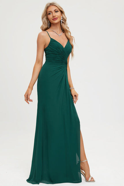 Robe Élégante Mousseline Verte Chic - gallery 5