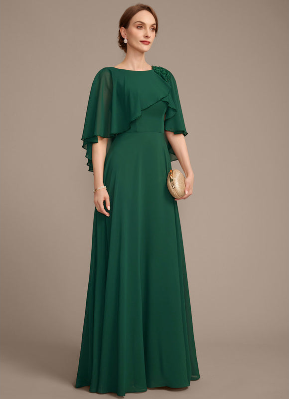 Robe Élégante Mousseline Verte Fluide - gallery 6