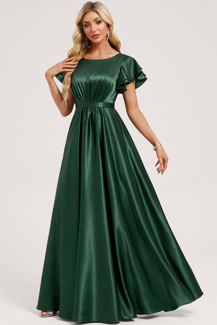 Robe Satin Vert Emeraude