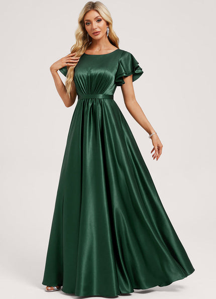 Robe Satin Vert Emeraude