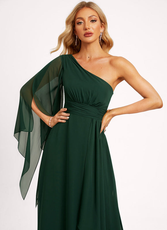 Robe Longue Vert Sapin Élégante - gallery 4