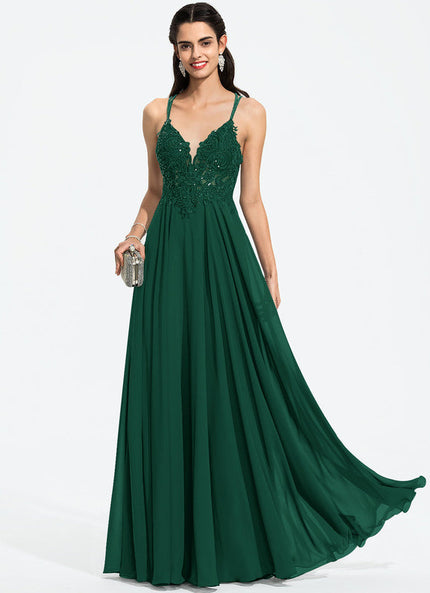 Robe Bal Émeraude Élégante Fluide