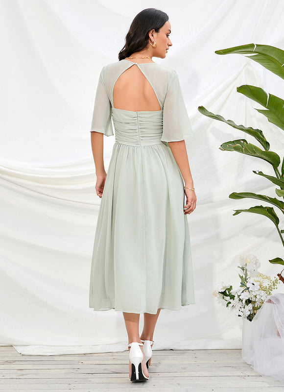 Robe De Demoiselle D'Honneur Vert Olive - gallery 4