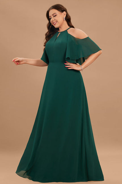 Robe Longue Vert Foncé Satinée - gallery 7