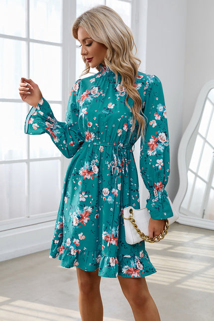 Robe Verte Fleurs Blanches - gallery 3