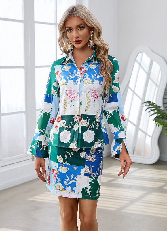 Robe Chic Imprimée À Manches Longues - gallery 3