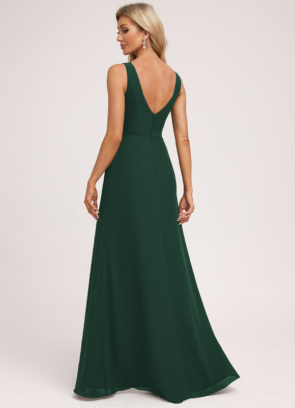Robe Élégante Vert Foncé Fluide - gallery 1