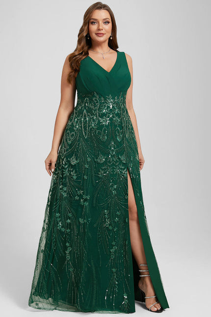 Robe Longue Verte À Paillettes - gallery 9