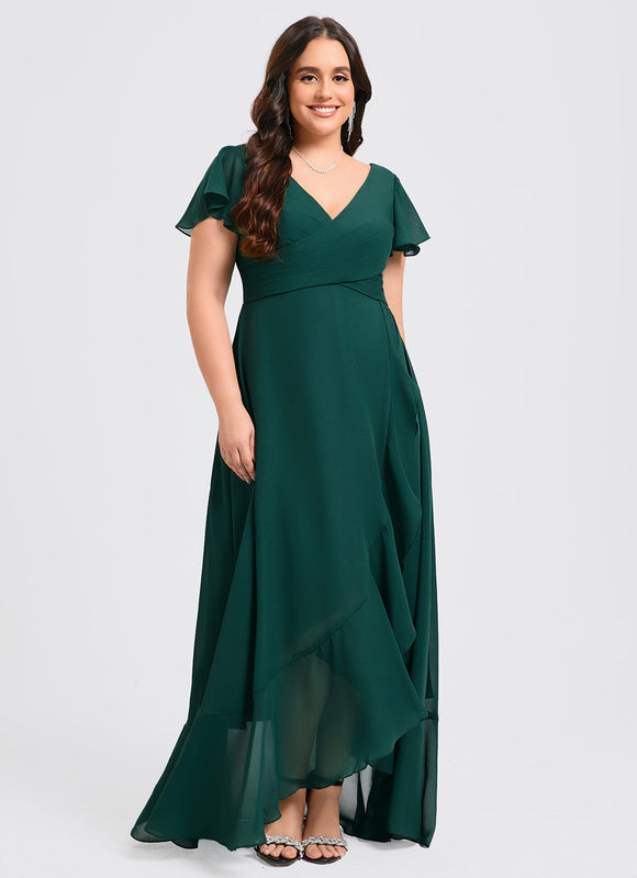 Robe Fluide Vert À Volants Élégante - gallery 9