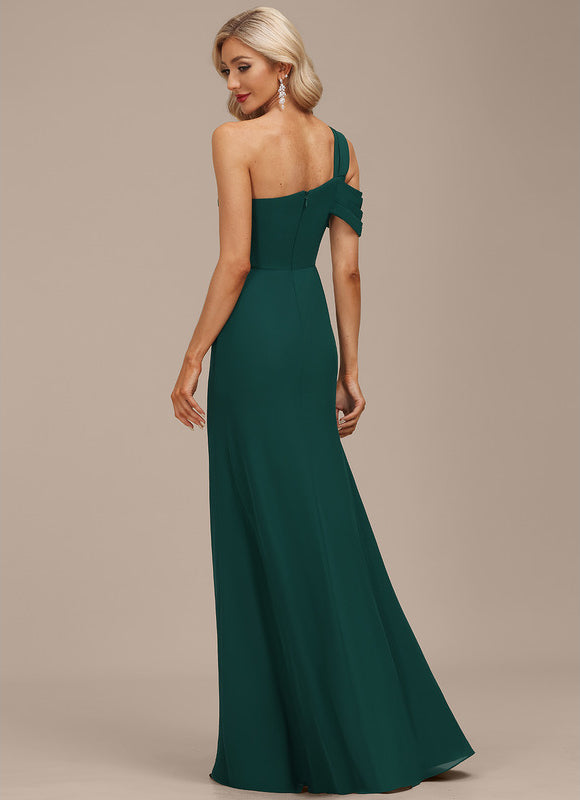 Robe Élégante Asymétrique À Volants - gallery 2