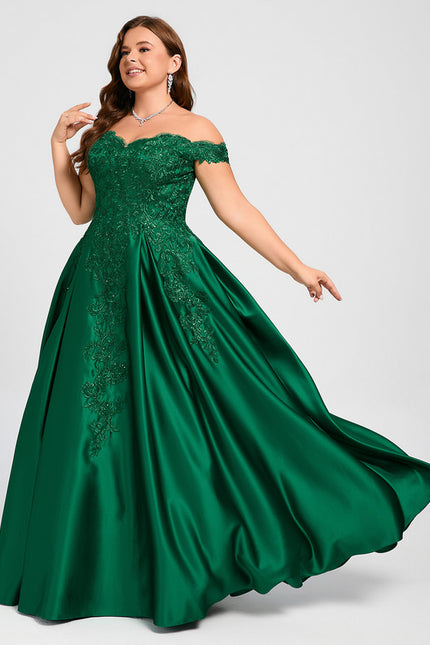 Robe De Bal Verte Satinée - gallery 9