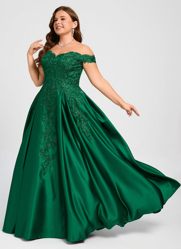 Robe De Bal Verte Satinée - gallery 9