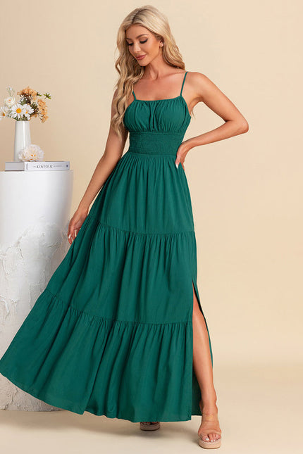 Robe Maxi Émeraude À Volants