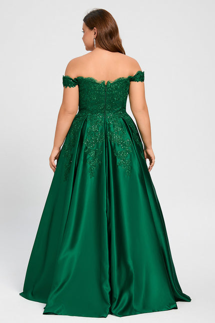 Robe De Bal Verte Satinée - gallery 5