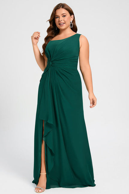 Robe Élégante Asymétrique Verte Chic - gallery 9