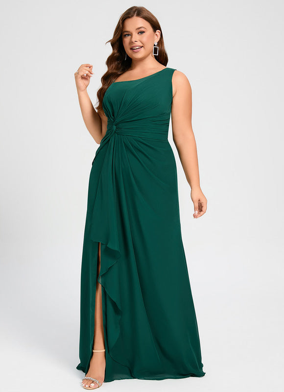 Robe Élégante Asymétrique Verte Chic - gallery 9