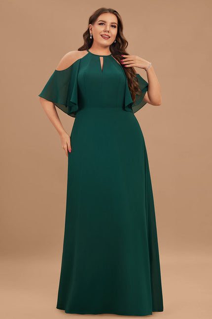 Robe Longue Vert Foncé Satinée - gallery 6