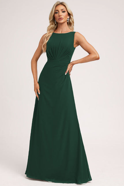 Robe Élégante Vert Foncé Fluide - gallery 3