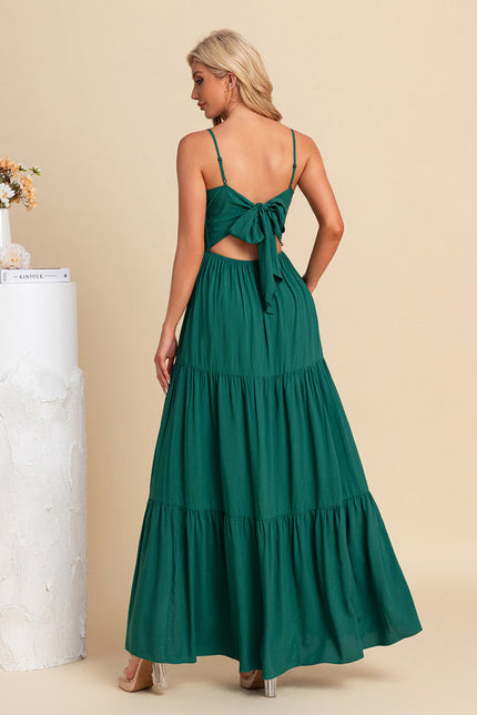 Robe Maxi Émeraude À Volants - gallery 1