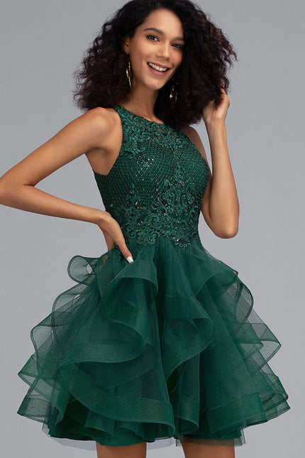 Robe Courte Verte Femme - gallery 4