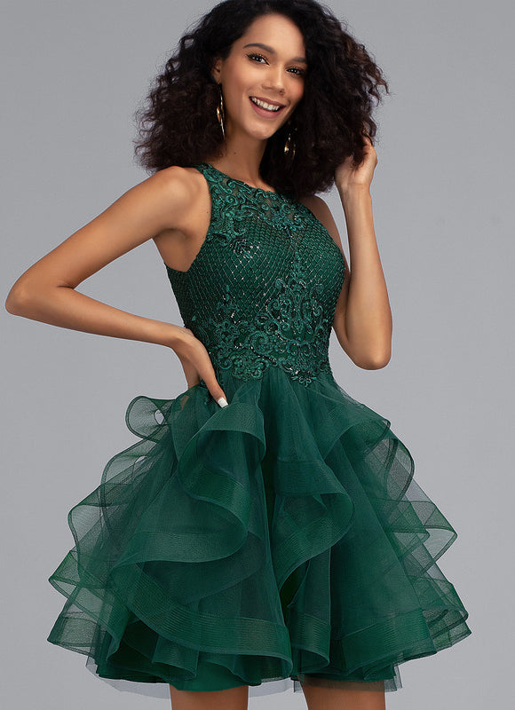 Robe Courte Verte Femme - gallery 4